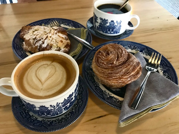 Methodical Coffee with an almond croissant in Greenville, SC